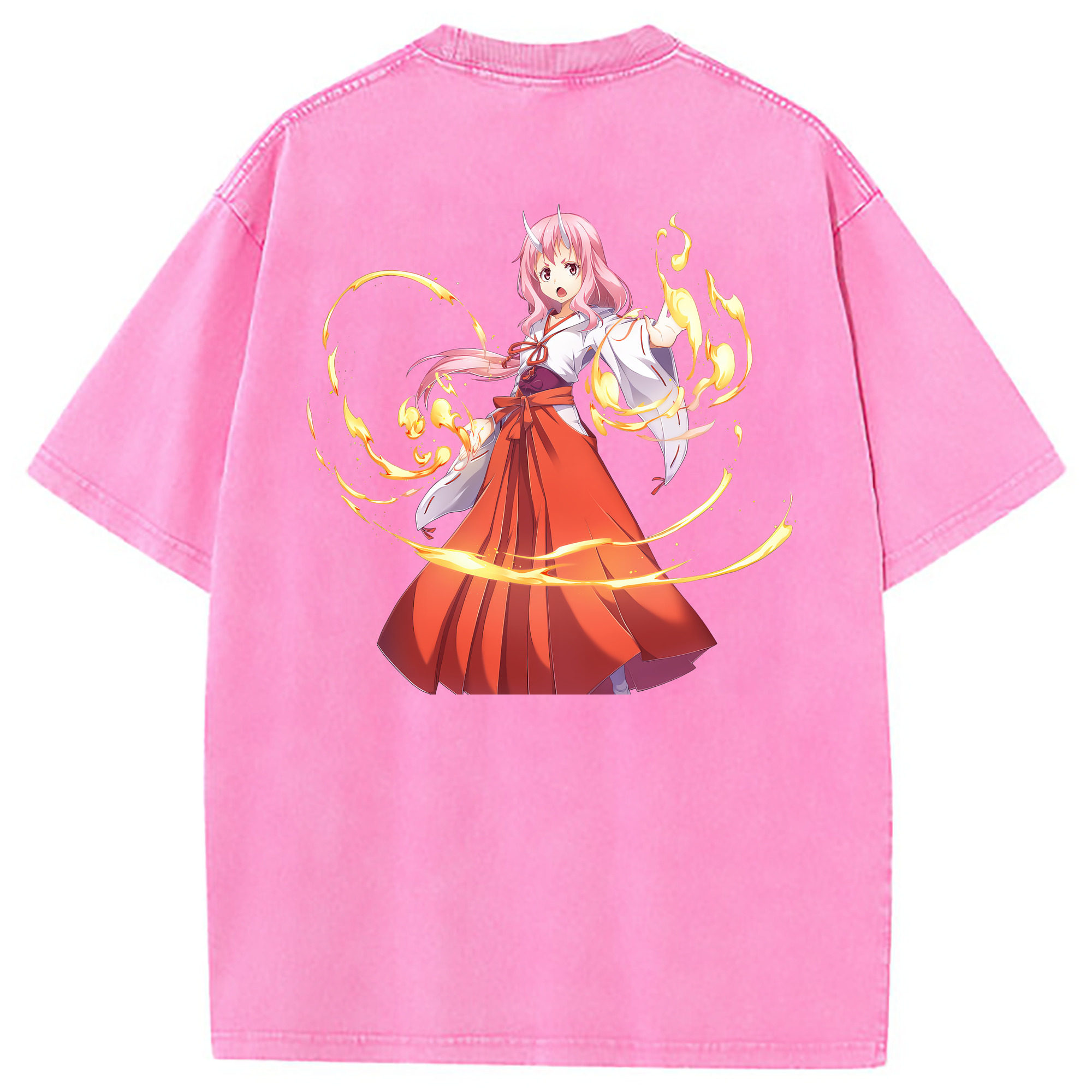 （画像用） 転スラ Regarding Reincarnated to Slime 綿100% ヴィンテージ風 半袖Tシャツ（背面プリント）